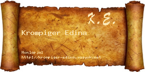 Krompiger Edina névjegykártya